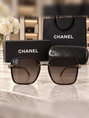Chanel Brown Square Sunglasses